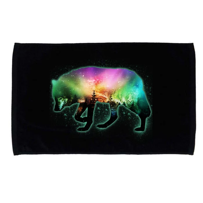 Aurora Borealis Wolf Wilderness Microfiber Hand Towel