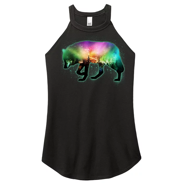 Aurora Borealis Wolf Wilderness Women’s Perfect Tri Rocker Tank