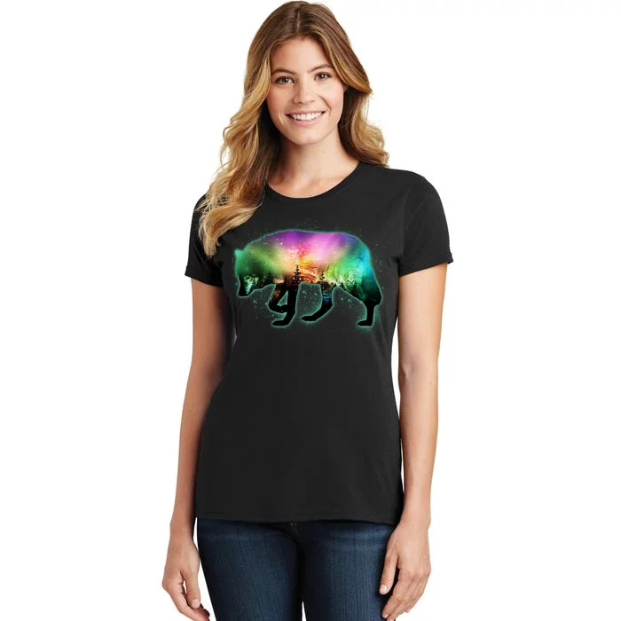 Aurora Borealis Wolf Wilderness Women's T-Shirt