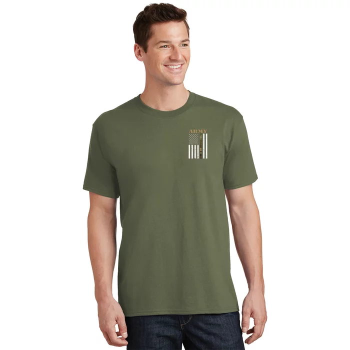 Army United States Thin Camo Line Flag Front And Back Front & Back T-Shirt