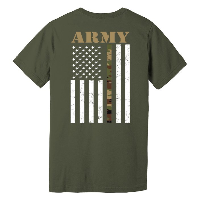 Army United States Thin Camo Line Flag Front And Back Front & Back Premium T-Shirt