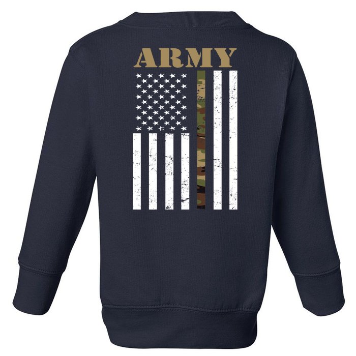 Army United States Thin Camo Line Flag Front And Back Front & Back Toddler Sweatshirt