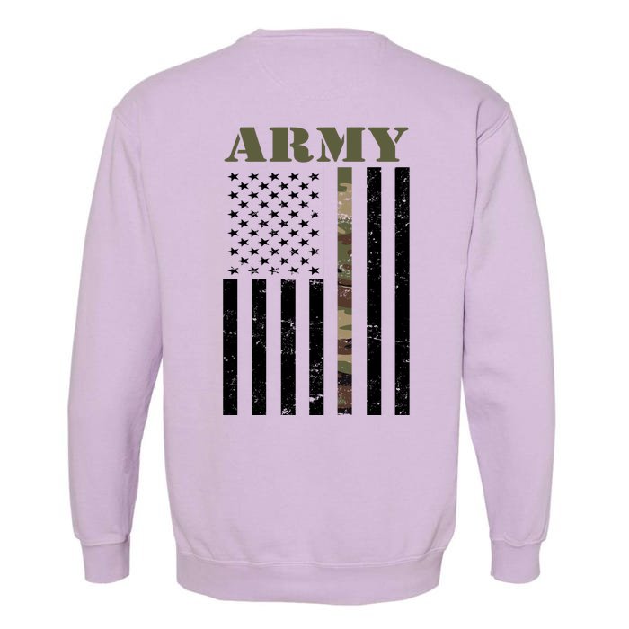 Army United States Thin Camo Line Flag Front And Back Front & Back Garment-Dyed Sweatshirt