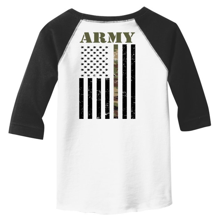 Army United States Thin Camo Line Flag Front And Back Front & Back Toddler Fine Jersey T-Shirt