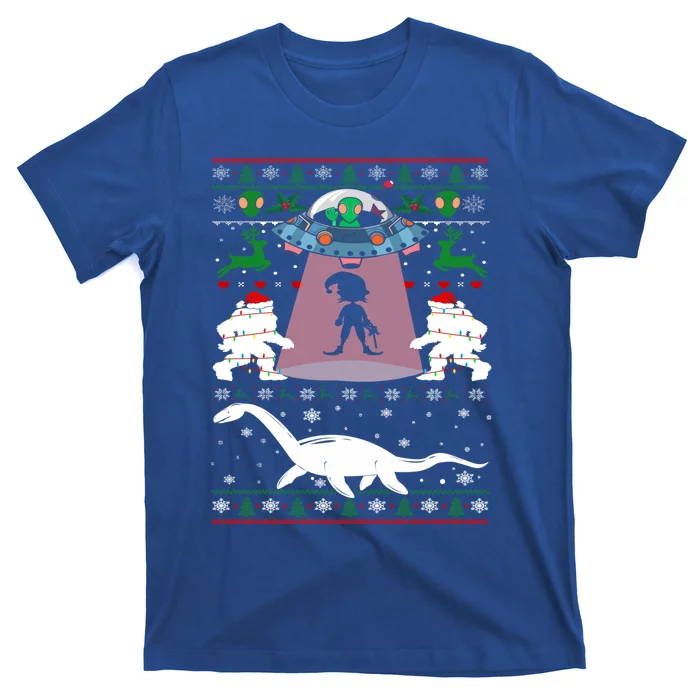 Alien Ufo Santa Elf Alien Dinosaur Bigfoot Sweater Xmas Cool Gift T-Shirt