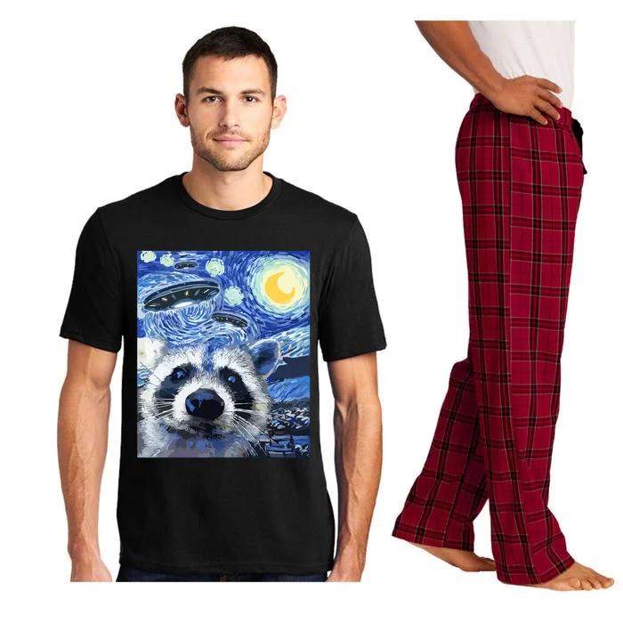 Alien Ufo Starry Night Racoon Pajama Set