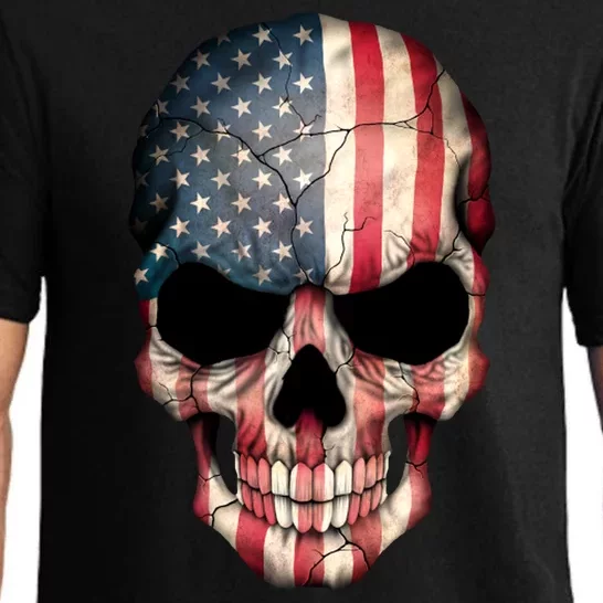 American USA Skull Grunge American Flag Pajama Set