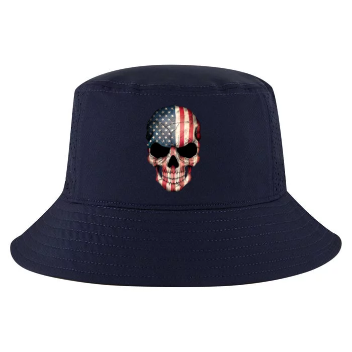 American USA Skull Grunge American Flag Cool Comfort Performance Bucket Hat