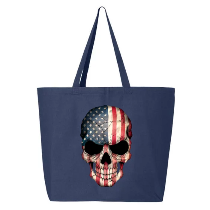 American USA Skull Grunge American Flag 25L Jumbo Tote