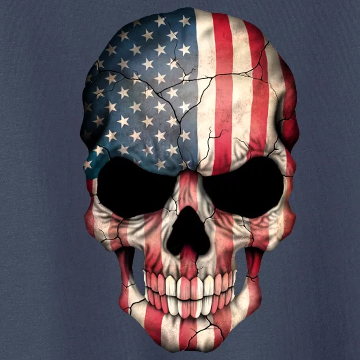 American USA Skull Grunge American Flag Toddler T-Shirt