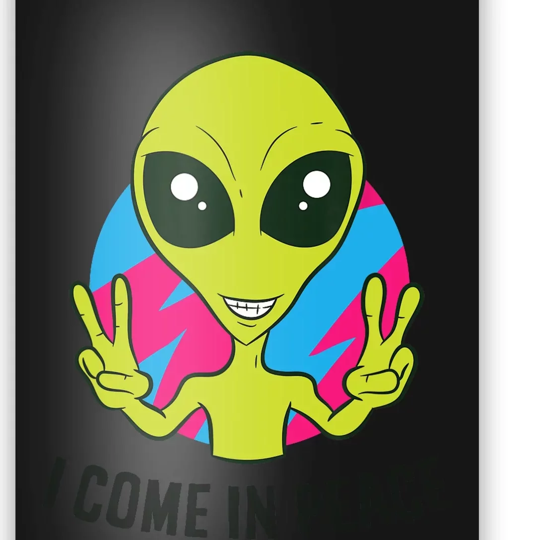 Alien Ufo Space Rave EDM Music I Come In Peace Poster