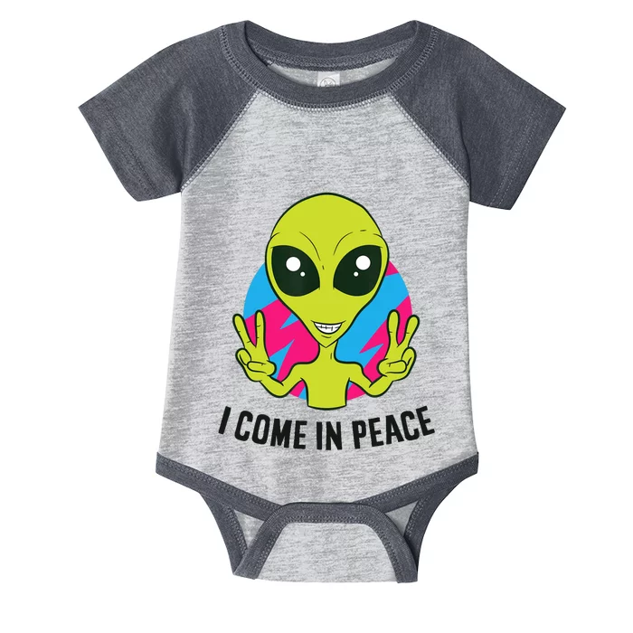 Alien Ufo Space Rave EDM Music I Come In Peace Infant Baby Jersey Bodysuit