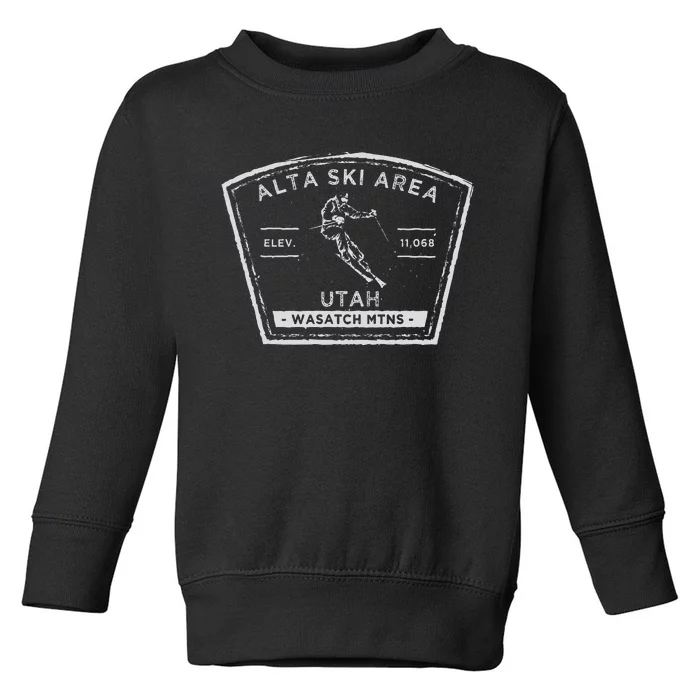 Alta Utah Snow Skiing Toddler Sweatshirt