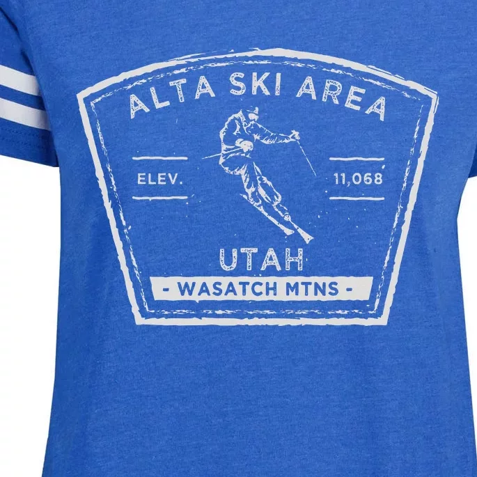 Alta Utah Snow Skiing Enza Ladies Jersey Football T-Shirt