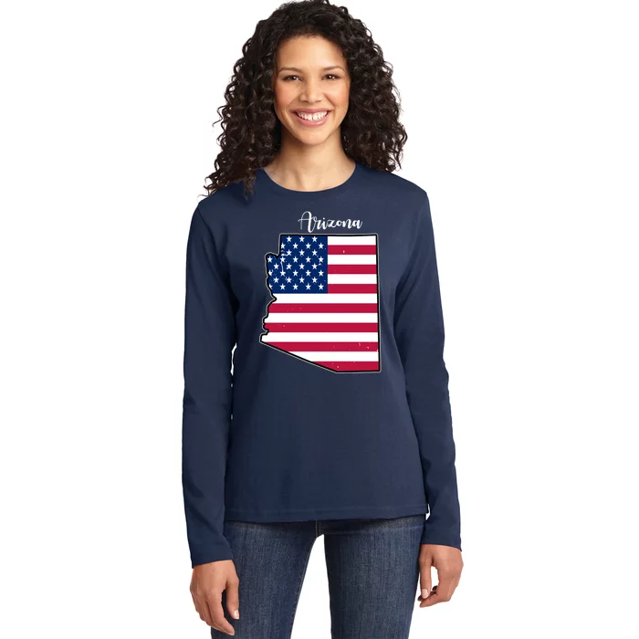 Arizona United States Map Ladies Long Sleeve Shirt