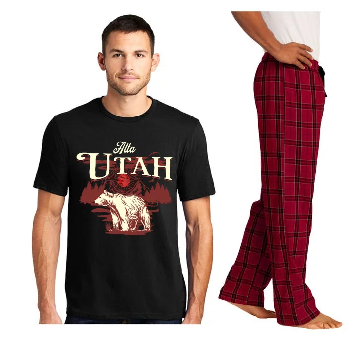 Alta Utah Ski Resort Mountains And Bear Gift Pajama Set