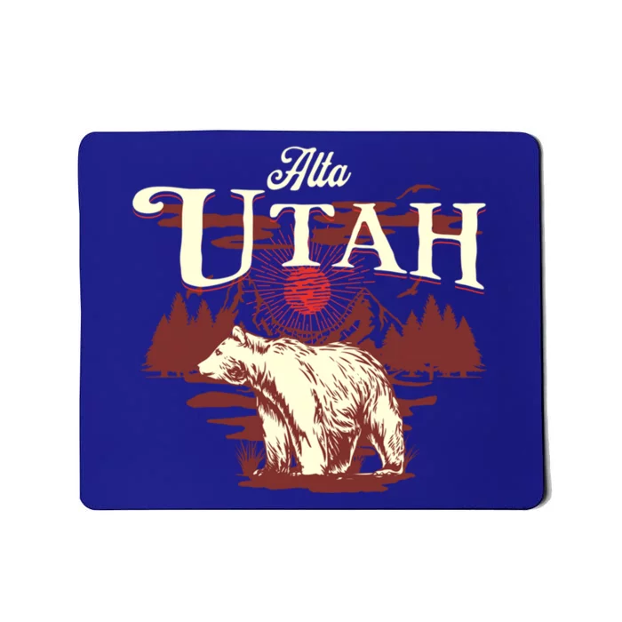 Alta Utah Ski Resort Mountains And Bear Gift Mousepad