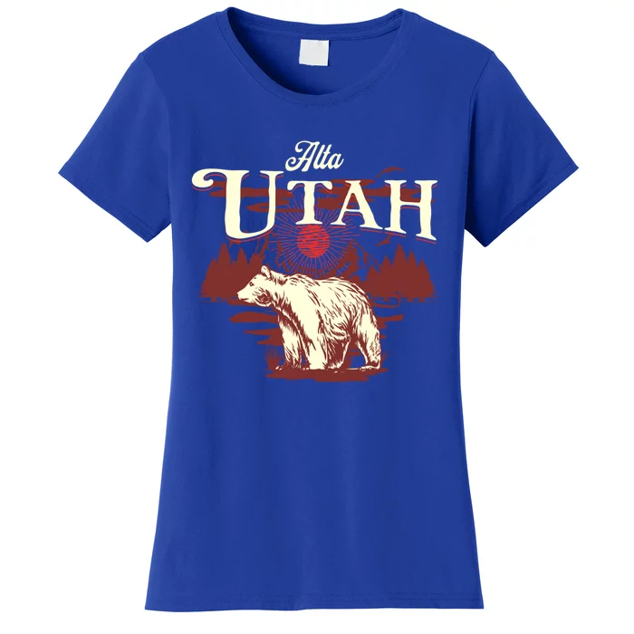 Alta Utah Ski Resort Mountains And Bear Gift Women's T-Shirt