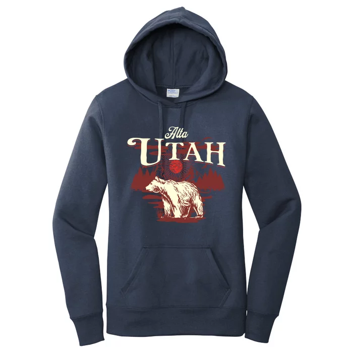 Alta Utah Ski Resort Mountains And Bear Gift Women's Pullover Hoodie