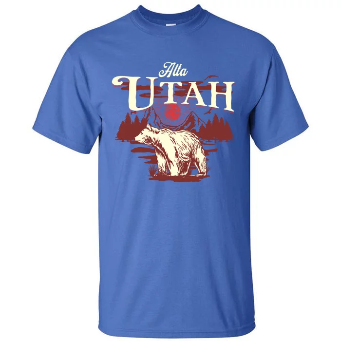 Alta Utah Ski Resort Mountains And Bear Gift Tall T-Shirt