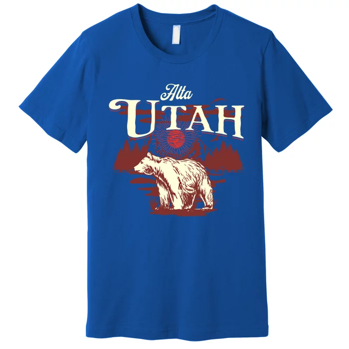 Alta Utah Ski Resort Mountains And Bear Gift Premium T-Shirt