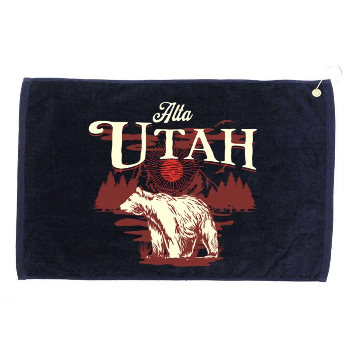 Alta Utah Ski Resort Mountains And Bear Gift Grommeted Golf Towel