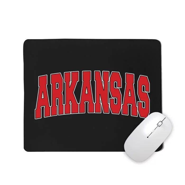 Arkansas Usa State Ar Varsity Style Vintage Sports Mousepad