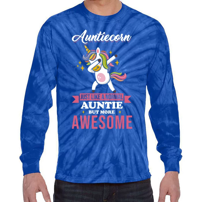 Aunt Unicorn Saying Cute Aunticorn Gift Tie-Dye Long Sleeve Shirt