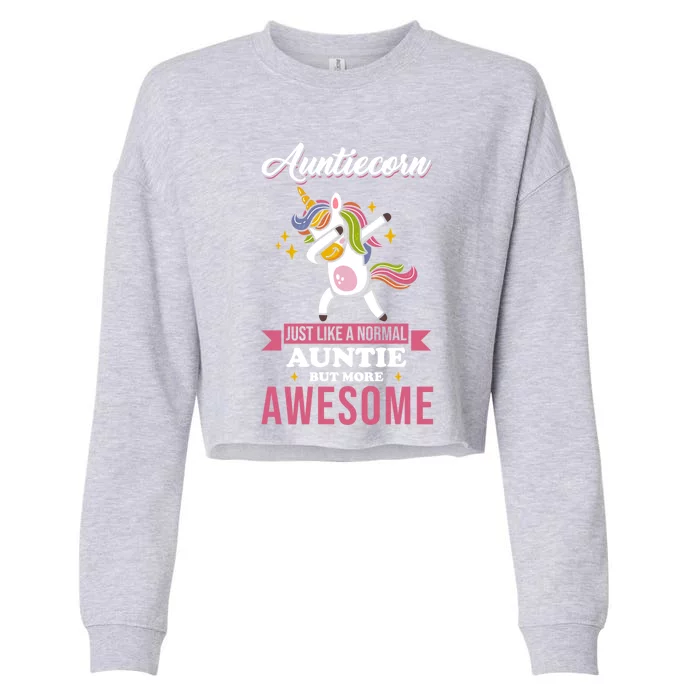 Aunt Unicorn Saying Cute Aunticorn Gift Cropped Pullover Crew