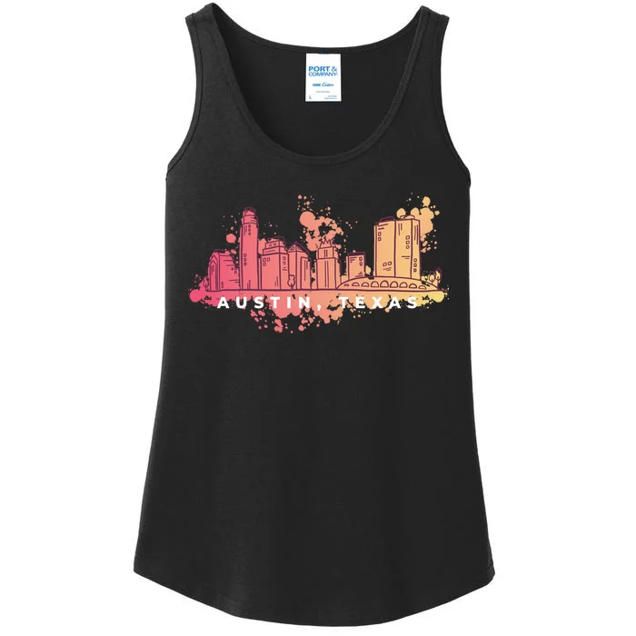 Austin Texas Skyline Ladies Essential Tank