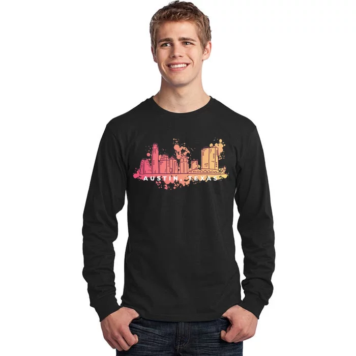 Austin Texas Skyline Tall Long Sleeve T-Shirt