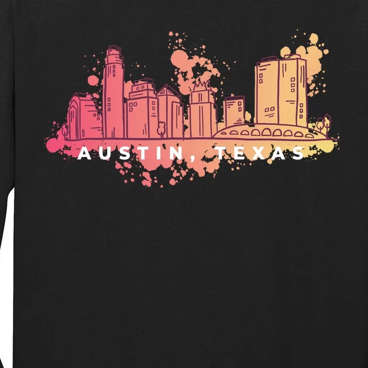 Austin Texas Skyline Tall Long Sleeve T-Shirt