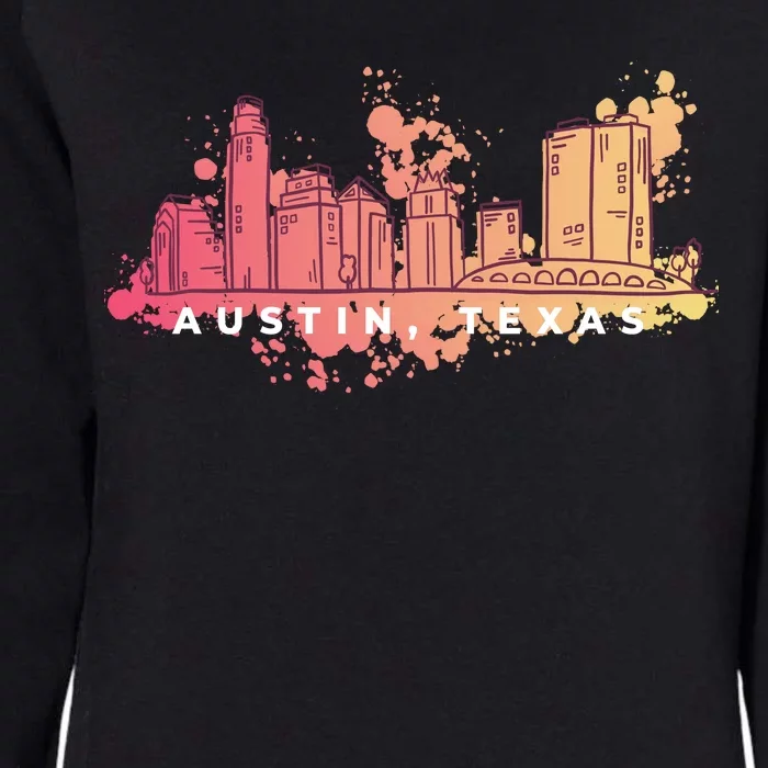 Austin Texas Skyline Womens California Wash Sweatshirt