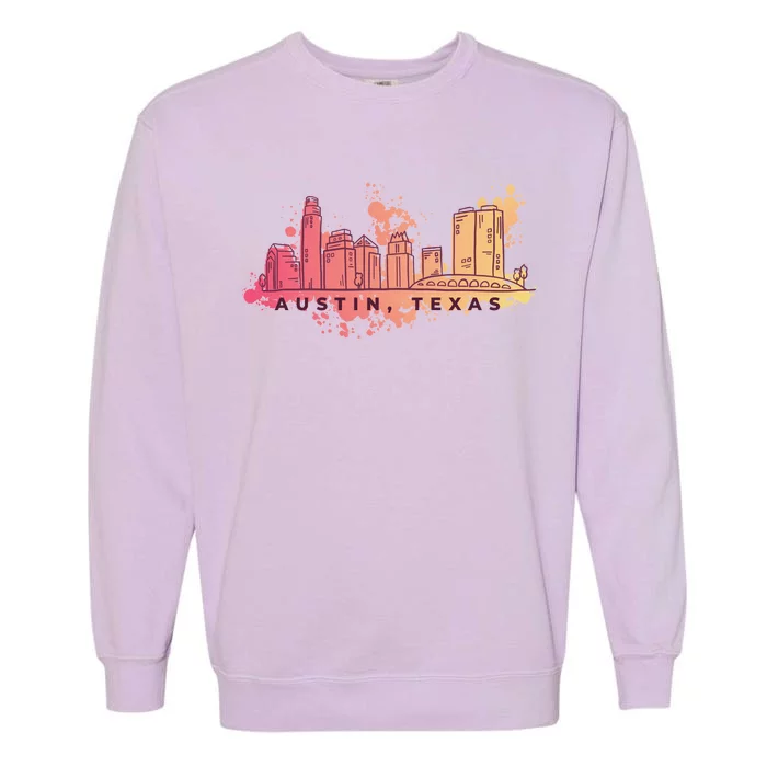 Austin Texas Skyline Garment-Dyed Sweatshirt