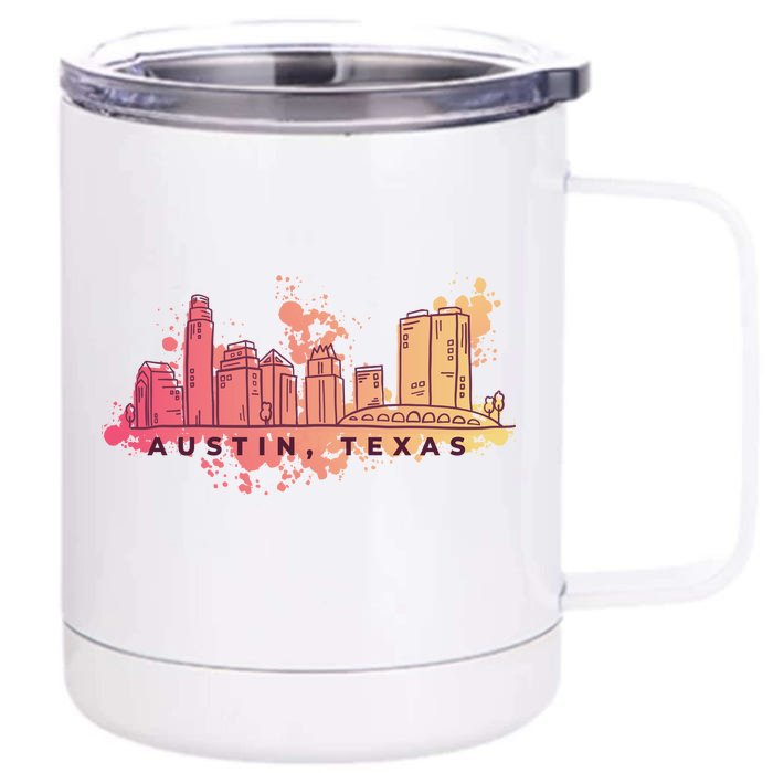 Austin Texas Skyline Front & Back 12oz Stainless Steel Tumbler Cup