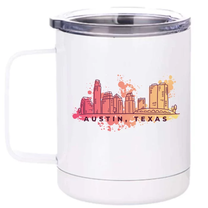 Austin Texas Skyline Front & Back 12oz Stainless Steel Tumbler Cup