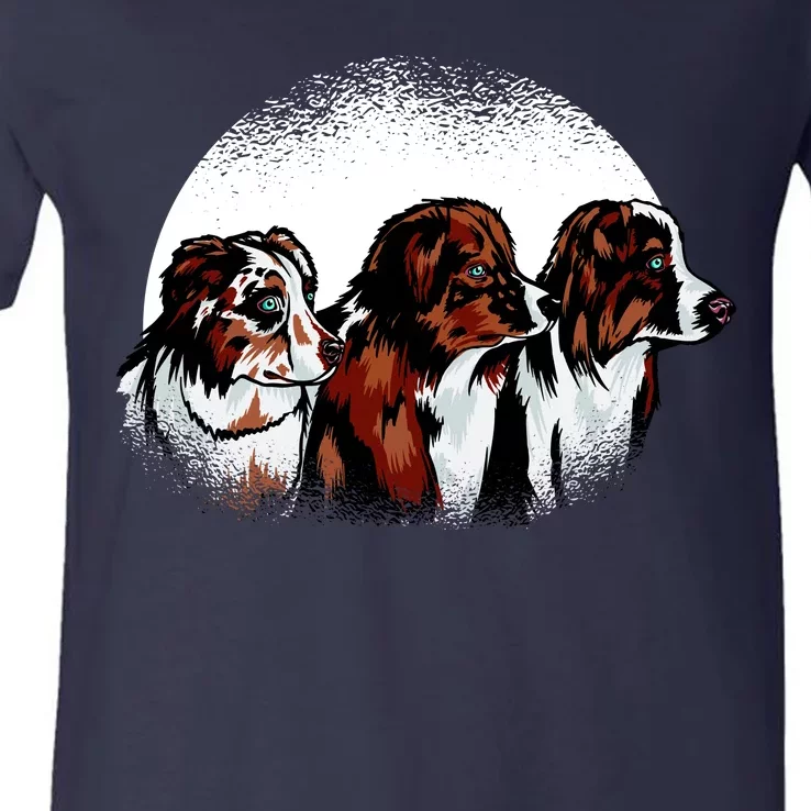 Australian Shepherd Dogs V-Neck T-Shirt