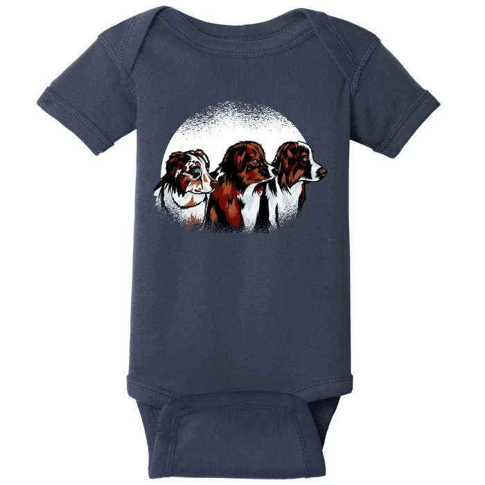 Australian Shepherd Dogs Baby Bodysuit