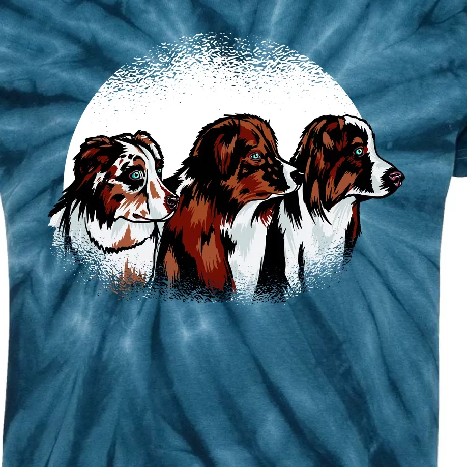 Australian Shepherd Dogs Kids Tie-Dye T-Shirt