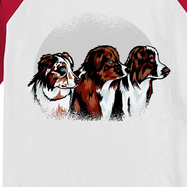 Australian Shepherd Dogs Kids Colorblock Raglan Jersey