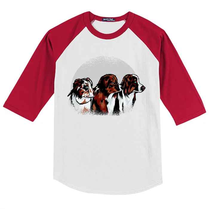 Australian Shepherd Dogs Kids Colorblock Raglan Jersey