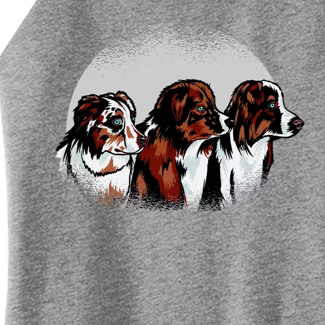 Australian Shepherd Dogs Women’s Perfect Tri Rocker Tank