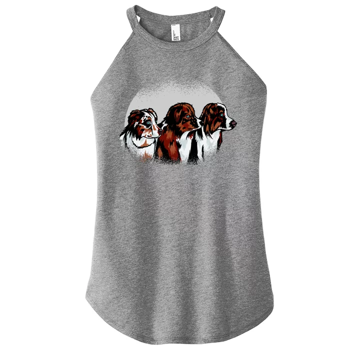 Australian Shepherd Dogs Women’s Perfect Tri Rocker Tank