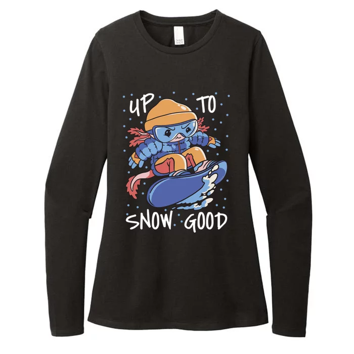 Axolotl Up To Snow Good Pun Snowboarding Axolotl Great Gift Womens CVC Long Sleeve Shirt