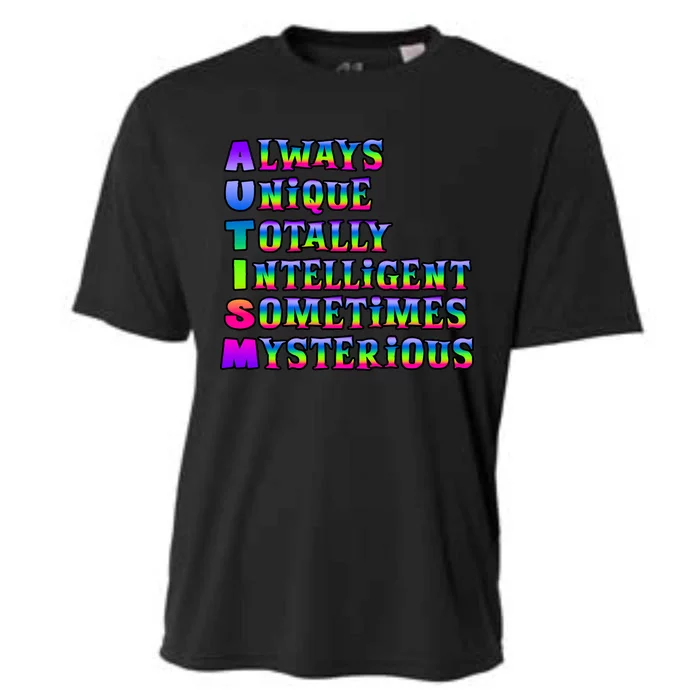 Always Unique Totally Intelligent Sometimes Mysterious Autism Awareness Cooling Performance Crew T-Shirt