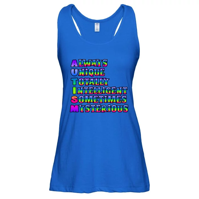 Always Unique Totally Intelligent Sometimes Mysterious Autism Awareness Ladies Essential Flowy Tank