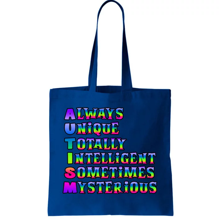 Always Unique Totally Intelligent Sometimes Mysterious Autism Awareness Tote Bag