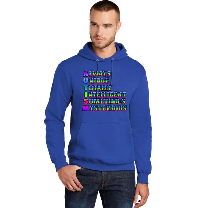 Always Unique Totally Intelligent Sometimes Mysterious Autism Awareness Tall Hoodie