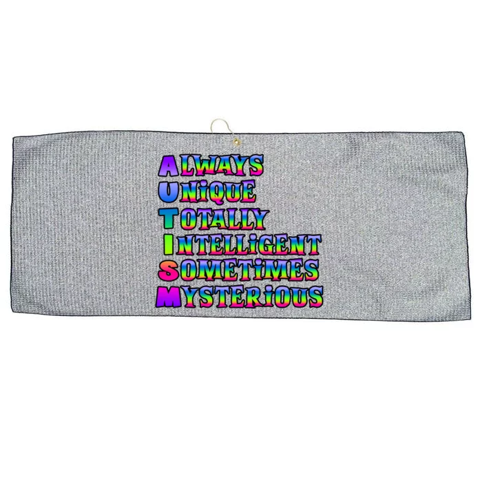 Always Unique Totally Intelligent Sometimes Mysterious Autism Awareness Large Microfiber Waffle Golf Towel