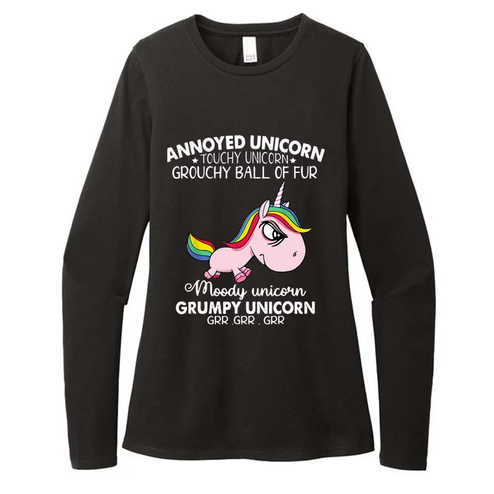 Annoyed Unicorn Touchy Unicorn Grouchy Ball Of Fur Womens CVC Long Sleeve Shirt